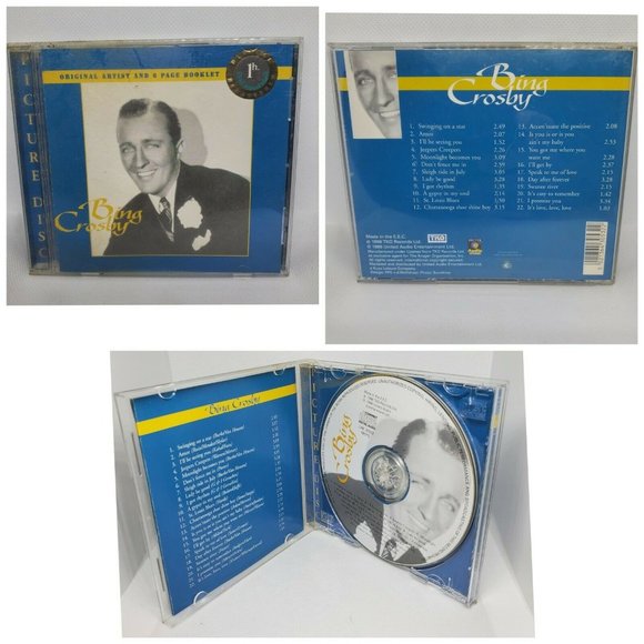 Bing Crosby Picture Disc: 1-Hour CD of Timeless Classics - Picture 2 of 5